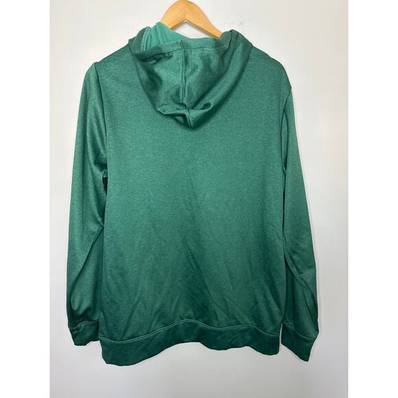 Reebok Hoodie Tech Fleece Pullover Size M Green Long Sleeve Front Pocket - Picture 3 of 6